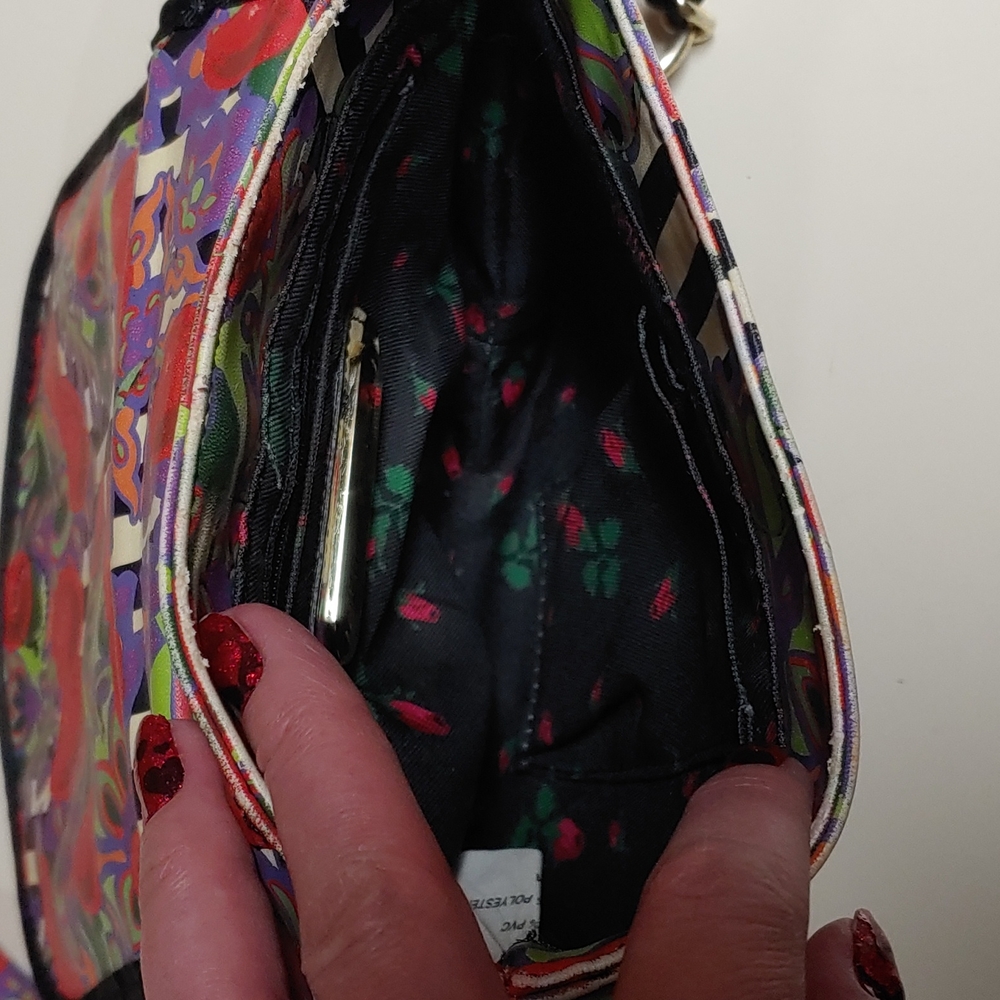 Betsey Johnson Cherries and Stripes  Crossbody Saddle Bag - Picture 17 of 17